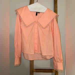 YAS long sleeve Peter Pan collared blouse